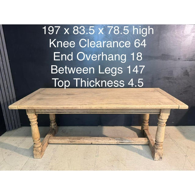 Bleached Oak Farmhouse Dining Table, 1920 For Sale - Image 18 of 18