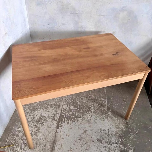 Mid-Century Modern Blonde Elm and Beech Desk Table and Bentwood Chair from Ercol, 1960s, Set of 2 For Sale - Image 9 of 11