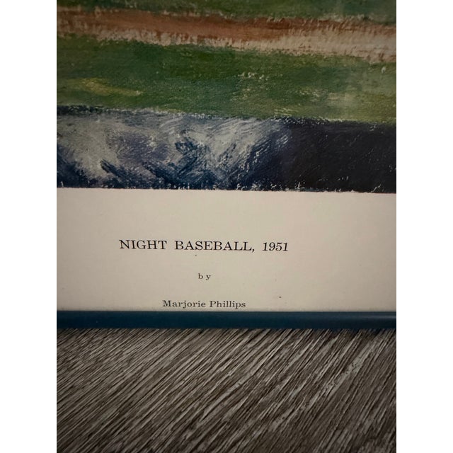 Printmaking Materials Majorie Phillips "Night Baseball, 1951" Offset Lithograph 25x34 For Sale - Image 7 of 10