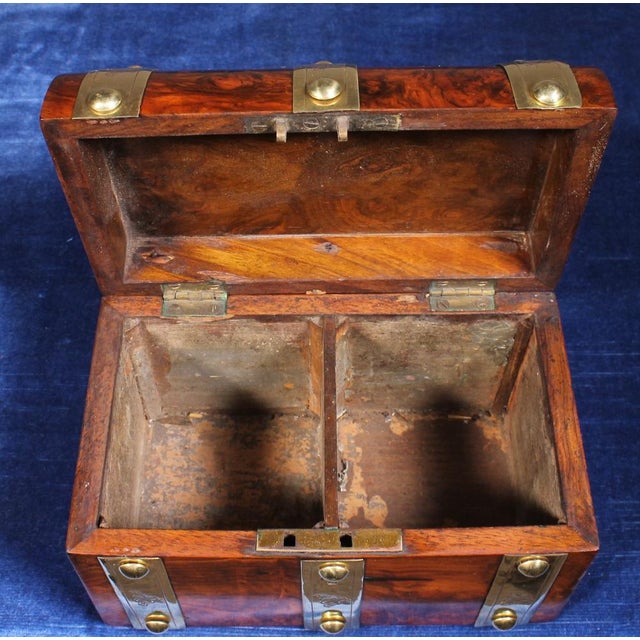 Brown 19th Century Burl Walnut Tea Box For Sale - Image 8 of 12
