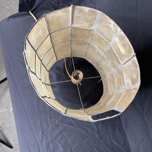 Mid 20th Century Mid 20th Century Capiz Shell Drum Light For Sale - Image 5 of 7