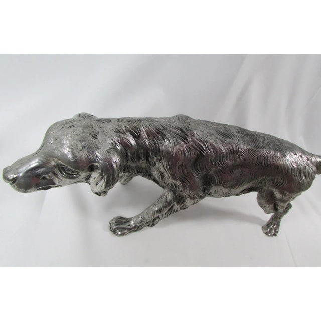Silver-Plated Metal Dog Statue by Mauro Manetti for Lega Peltro For Sale - Image 9 of 10