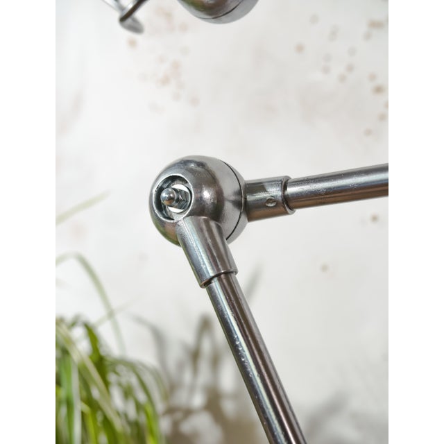 Jieldé Three-Arm Workshop Lamp on Brake Disc, 1950s For Sale - Image 9 of 14