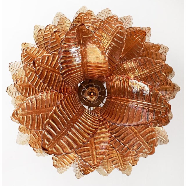 Italian Murano Felci Glass Chandelier with 75 Amber Glasses, 1990s For Sale - Image 15 of 16