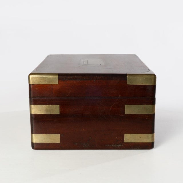 19th Century 19th Century English Mahogany Brass Bound Box For Sale - Image 5 of 7