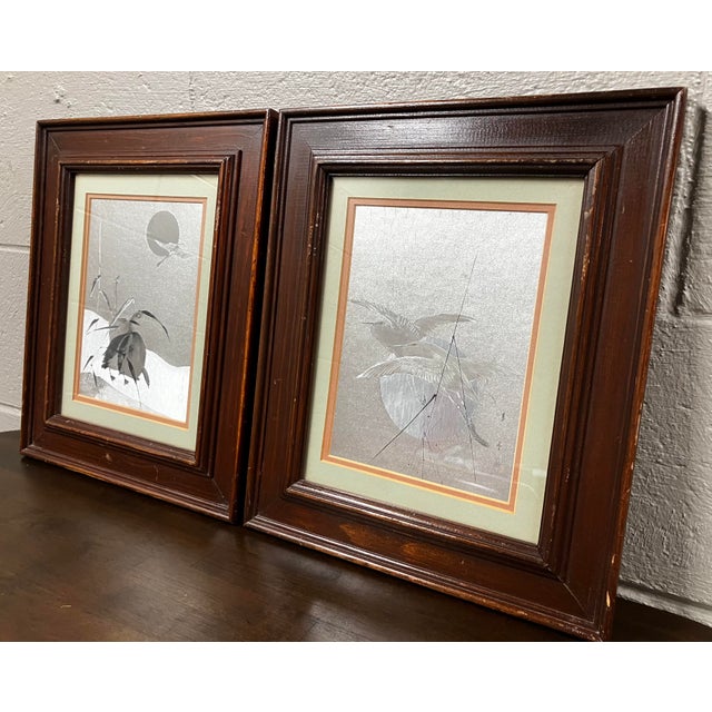 Pair of Vintage Wood Framed Japanese Woodblock Reproduction Prints, Part of the Shin-Hanga ("New Prints") Movement For Sale - Image 4 of 18