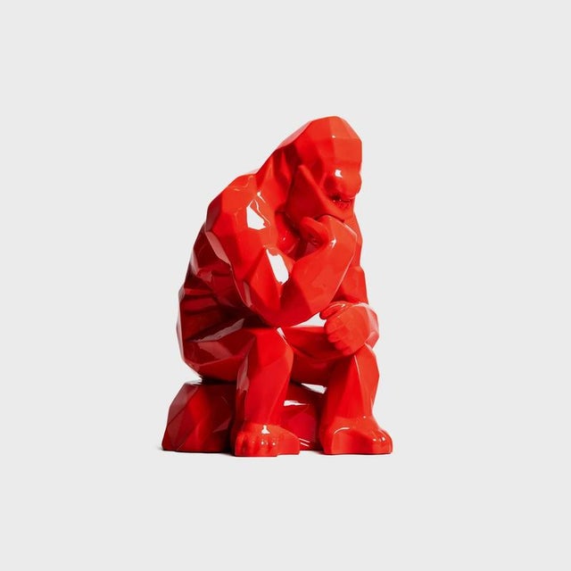 Richard Orlinski, Kong Red Thinker, Sculpture For Sale - Image 10 of 11