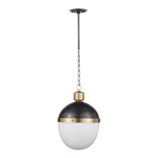 Regina Andrew Otis Pendant Large in Blackened and Natural Brass For Sale