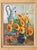 French Mid-Century Floral Still Life in Orange and Blues Oil on Board, Initialed, Dated 1957 For Sale - Image 11 of 13