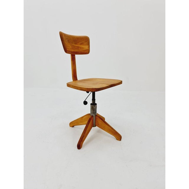 Wood Bauhaus Swivel Office Chair in Wood by Stollgiroflex, 1930s For Sale - Image 7 of 11