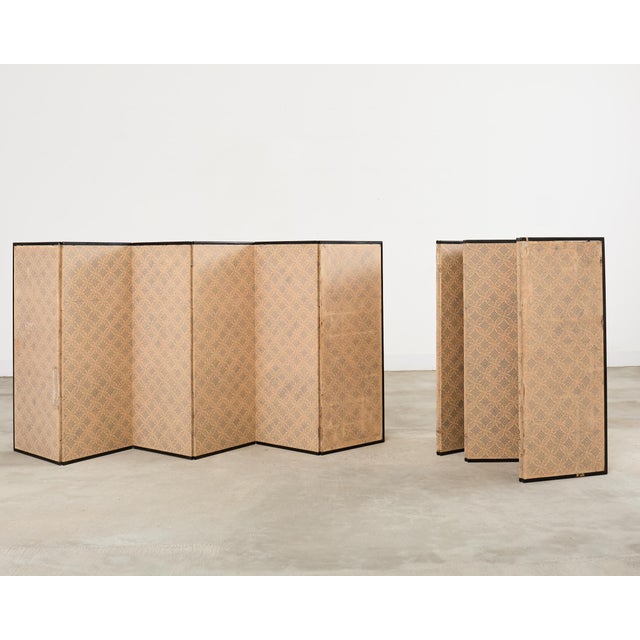 Pair Japanese Edo Six Panel Harimaze Decoupage Screens For Sale - Image 16 of 18