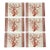 Vintage Italian Placemats With Red Coral and Geometric Border - Set of 6 For Sale