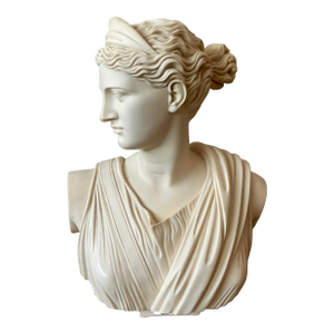 Vintage Boho Cast Stone Bust of Artemis Diana