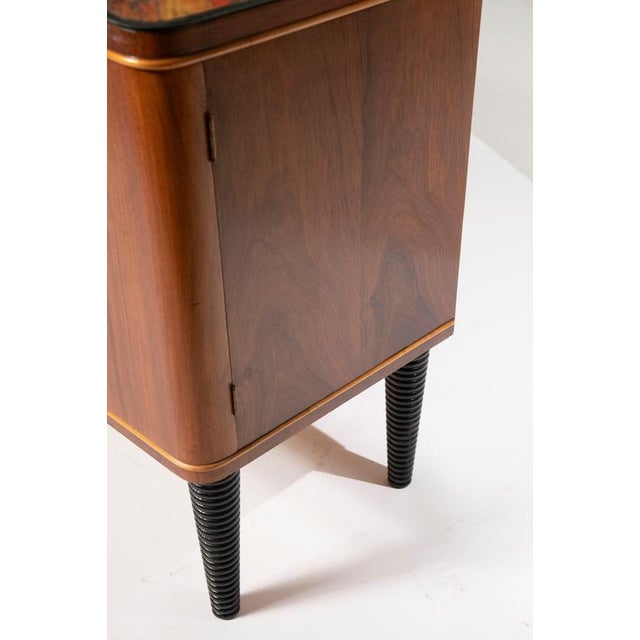 Art Deco Walnut and Maple Sideboard with Handles, 1940 For Sale - Image 12 of 14