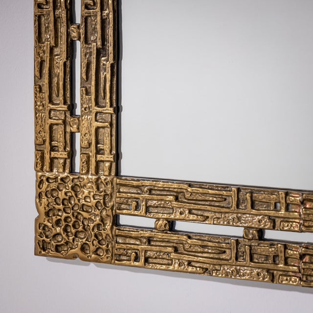 1970s Brass Mirror, Attributed to Luciano Frigerio, Italy, 1970s For Sale - Image 5 of 8