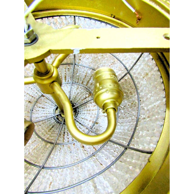 19th Century French Restored Round Crystal Prism Three Light Flush Mount Ceiling For Sale - Image 13 of 14