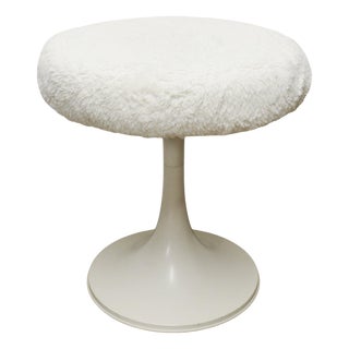 Vintage White Space Age Tulip Stool, 1960s For Sale