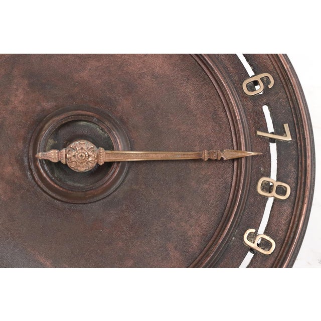 Antique large round cast iron elevator dial for twenty floors plus a basement. A bronze finish front plate with a scrolled...