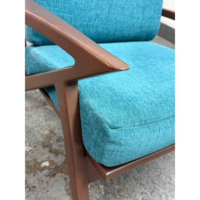 Joybird Soto Armchair, Lucky Turquoise For Sale - Image 11 of 12
