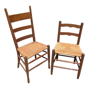 Pair of 1970s Americana Ladder Back Chairs