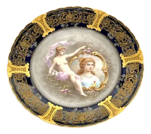 19th C Haviland & Co Limoges Portrait Plate of Anne of Austria, Queen of France