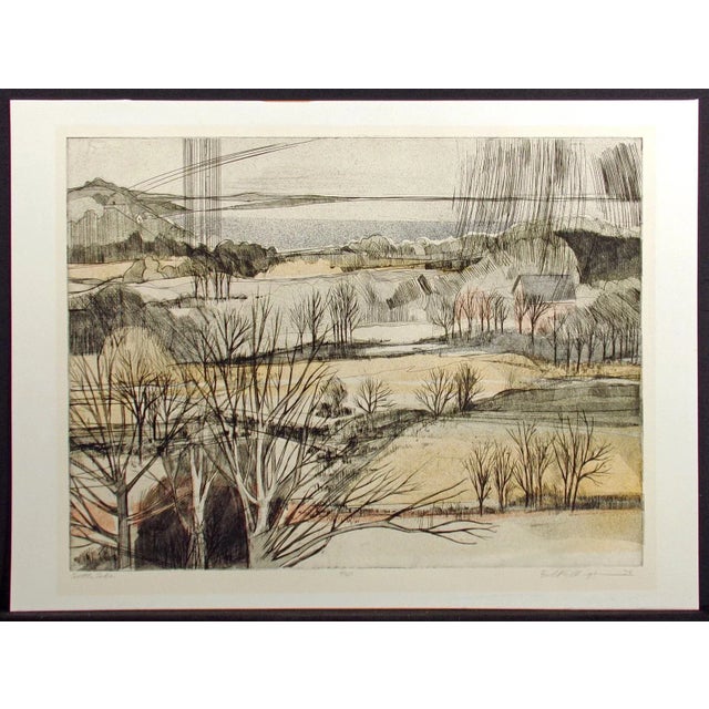 1979 Vintage Etching Landscape Art Print "Battle Lake" by Bill Ellingson For Sale In Denver - Image 6 of 6