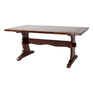 Vintage Spanish Style Trestle Dining Table For Sale