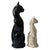 Royal Haeger Vintage Haeger Cats, Art Deco Mid Century Modern, Tall Seated Black and White Cat Ceramic Statuettes Figures - Set of 2 For Sale - Image 4 of 13