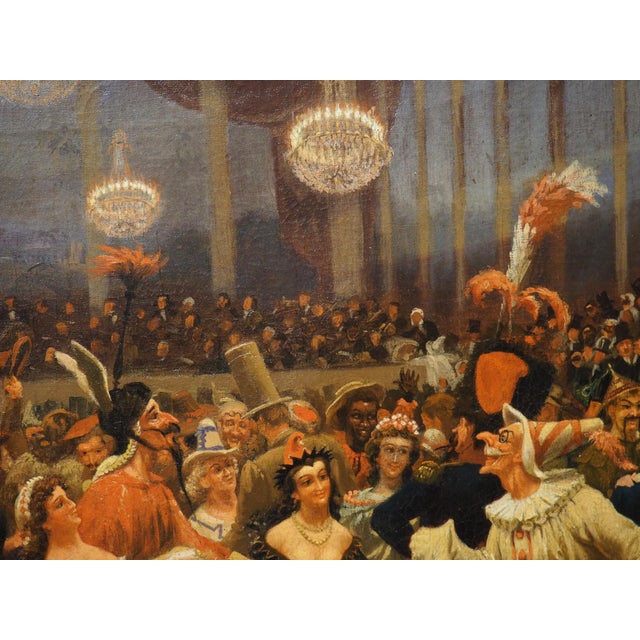The Masquerade Ball, a 19th Century Oil on Canvas Painting in Giltwood Frame For Sale - Image 16 of 18