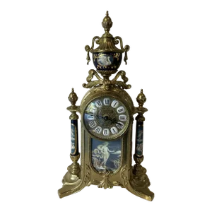 Vintage Imperial Brass Mantle Clock, Made in Italy