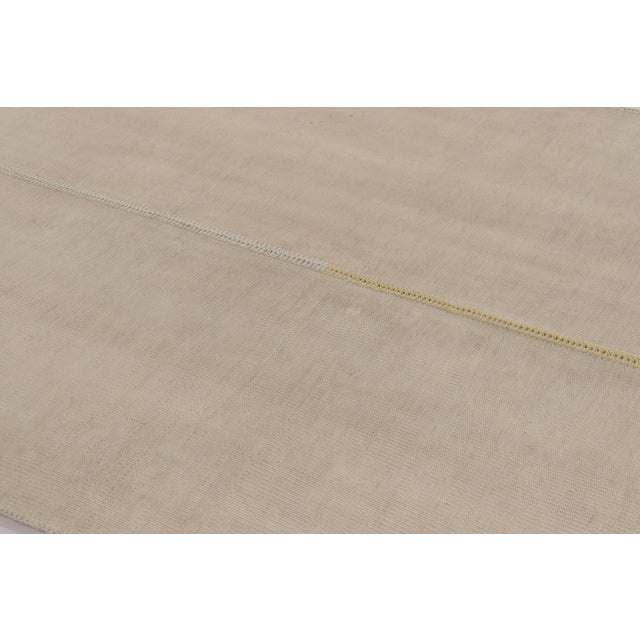 2010s Rug & Kilim’s Contemporary Two-Tone Kilim, Cream White With Yellow Accents For Sale - Image 5 of 8