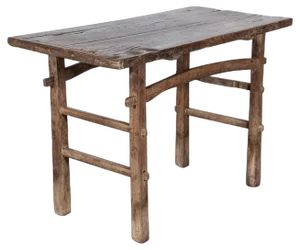 English Elm Vernacular Work Table, 1850s