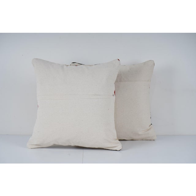 Wool Turkish Kilim Pillow Cover - A Pair For Sale - Image 4 of 4