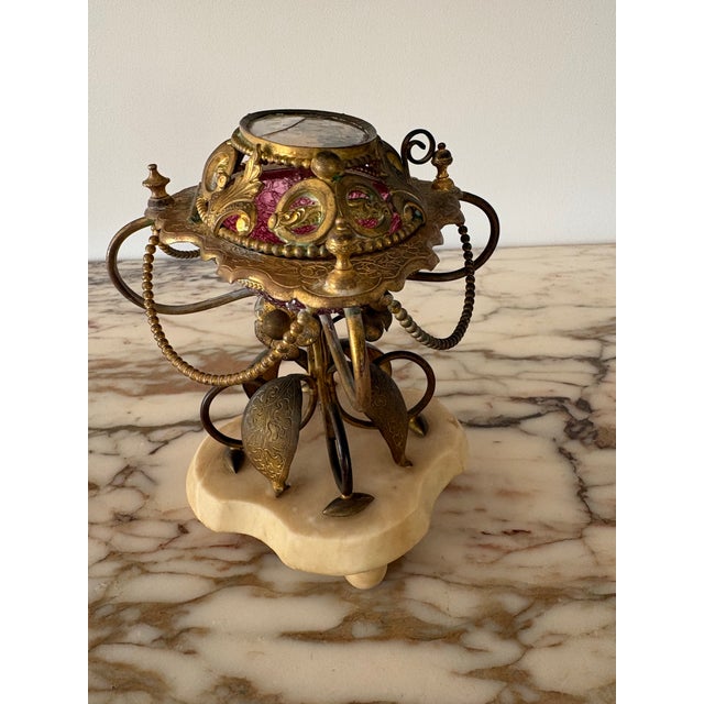 Alabaster Mid 19th Century Grand Tour Souvenir Lidded Dish on Ormolu Pedestal For Sale - Image 8 of 11