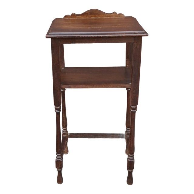 Late 19th Century Refinished Walnut Tiered Side Table For Sale