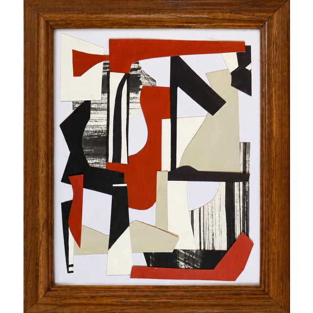 This set of collages is inspired by the mid-century masters. Framed in vintage wood frames, wired and ready to hang Signed...