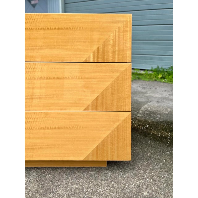 Italian Mid Century Modern Lowboy Dresser With Oblique Tapered Façade | Giorgio Collection Italy For Sale In Tampa - Image 6 of 13