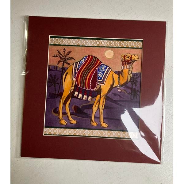 Indian Matted Original Desert Camel Painting, by Kathleen Ney For Sale - Image 3 of 4