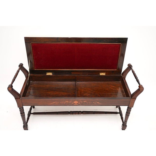 Antique English Victorian Bench, 1880s For Sale - Image 3 of 11