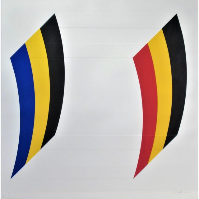 This artwork "Untitled #1" c. 1980I is an original color silkscreen with embossing by noted artist Charles Hinman, b.1932....