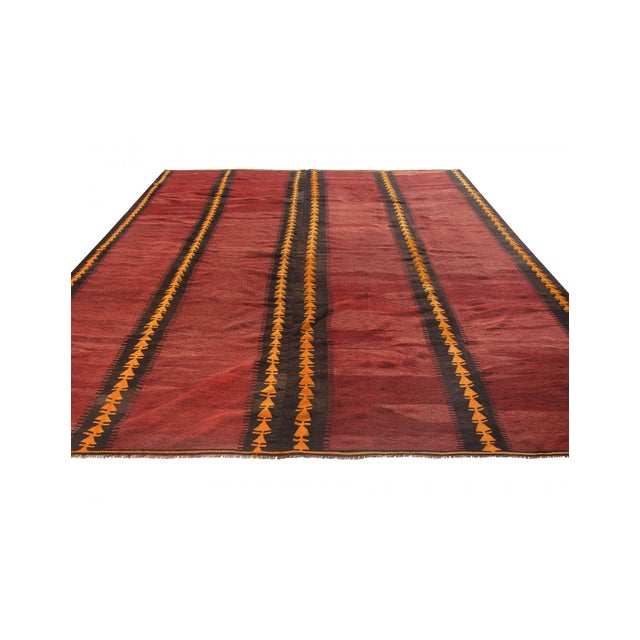 Vintage handwoven decorative kilim rug from Kars region of Turkey. Approximately 50-60 years old. In very good condition.