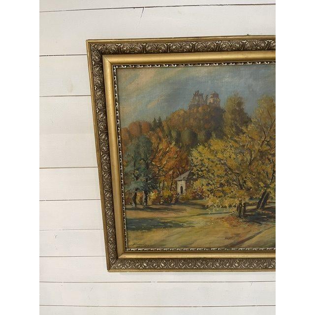 Mid-Century Modern Landscape Composition, Oil Painting on Canvas For Sale - Image 3 of 7