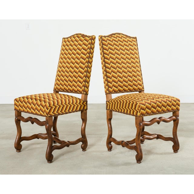 Wood Set of Eight French Louis XIII Os De Mouton Maple Dining Chairs For Sale - Image 7 of 17