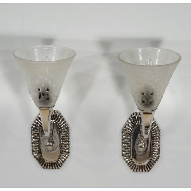 1920s French Art Deco Wall Sconces by Capon & Muller Freres 1930 France - A Pair For Sale - Image 5 of 12