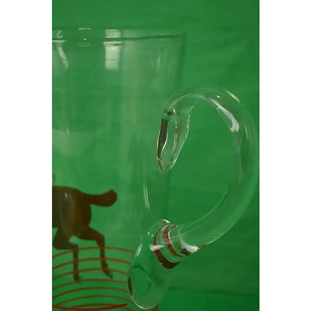 Hand-Painted Steeplechaser Pitcher For Sale - Image 4 of 6