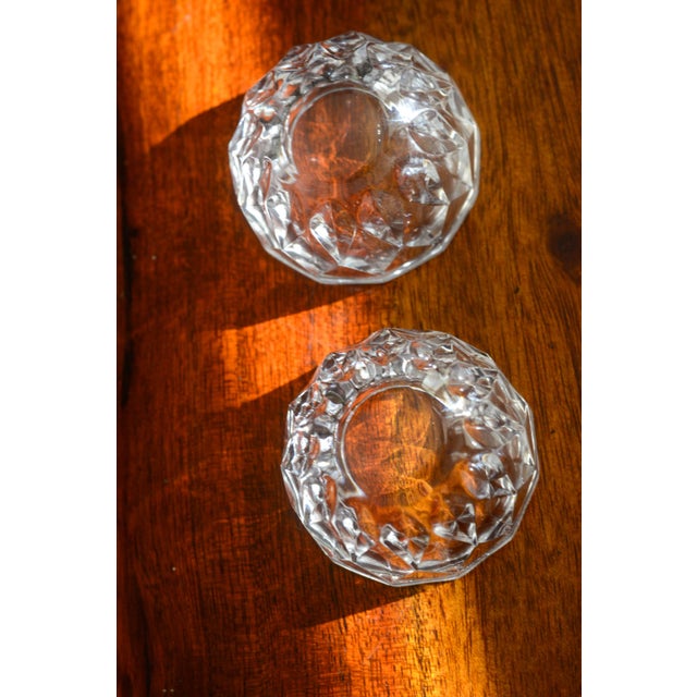 Glass Vintage Crystal Salt Cellars - a Pair For Sale - Image 7 of 9