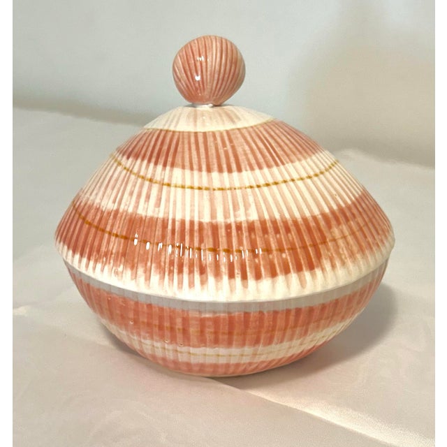 Mid 20th Century Mid Century Modern Fitz and Floyd Coquille Shell Plate & Lidded Bowl Chip and Dip Set For Sale In Naples, FL - Image 6 of 7