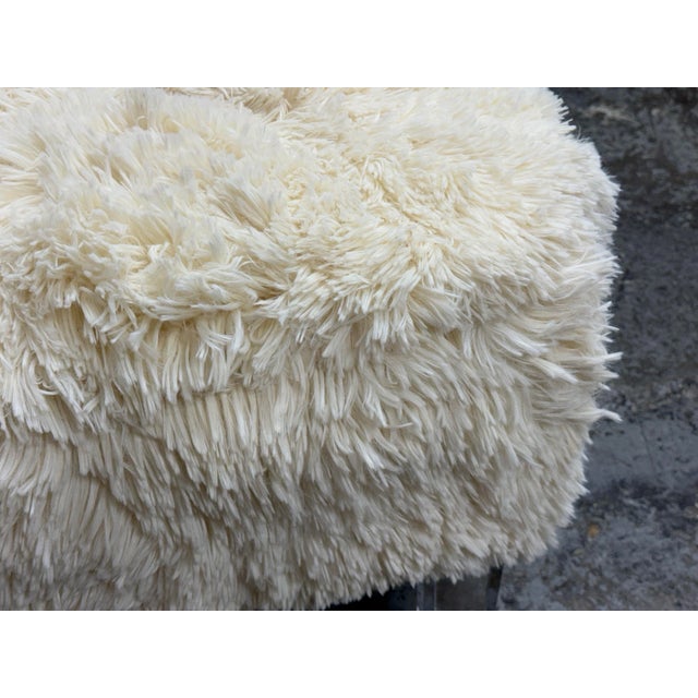 Skyline Furniture Faux Fur Ottoman For Sale - Image 10 of 12