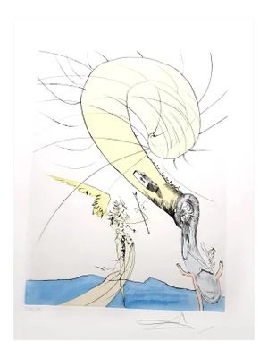 Salvador Dali - Freud with a Snail's Head - Original Signed Engraving 1974