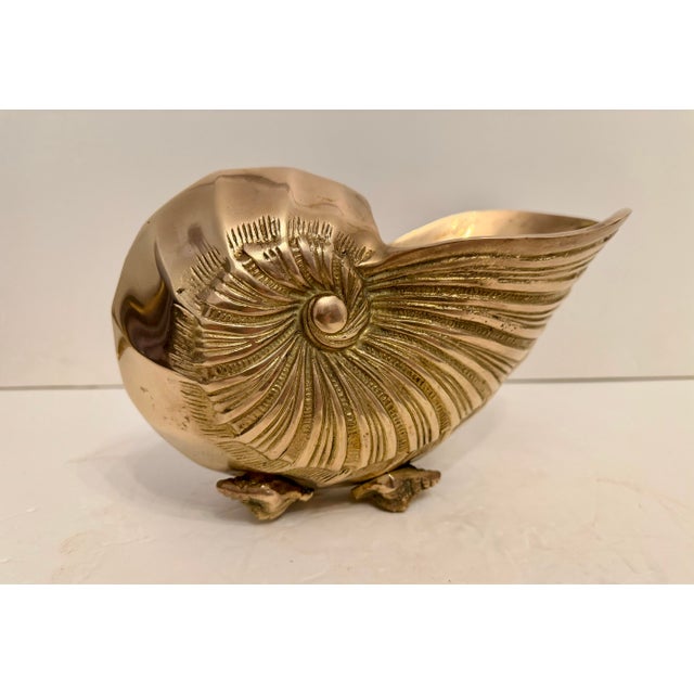 Rosenthal Netter Brass Seashell Nautilus Planter or Cachepot For Sale In New York - Image 6 of 12